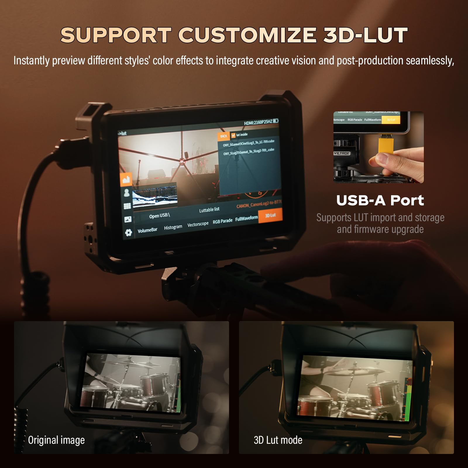 viltrox dc-x3 Amazon¥38500 カメラモニター VILTROX DC-X3 Cage 15.2 cm SDI Camera Field Monitors 2000nits